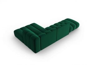 Coltar modular dreapta 5 locuri, Lupine, Micadoni Home, BL, fara cotiera, 294x175x70 cm, catifea, verde bottle