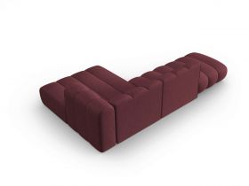 Coltar modular dreapta 5 locuri, Lupine, Micadoni Home, BL, fara cotiera, 294x175x70 cm, poliester chenille, bordo