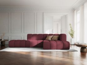 Coltar modular dreapta 5 locuri, Lupine, Micadoni Home, BL, fara cotiera, 294x175x70 cm, poliester chenille, bordo