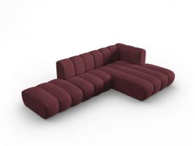 Coltar modular dreapta 5 locuri, Lupine, Micadoni Home, BL, fara cotiera, 294x175x70 cm, poliester chenille, bordo