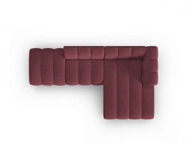 Coltar modular dreapta 5 locuri, Lupine, Micadoni Home, BL, fara cotiera, 294x175x70 cm, poliester chenille, bordo