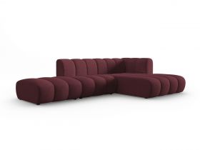 Coltar modular dreapta 5 locuri, Lupine, Micadoni Home, BL, fara cotiera, 294x175x70 cm, poliester chenille, bordo