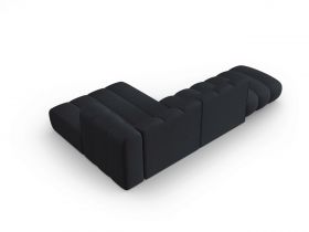 Coltar modular dreapta 5 locuri, Lupine, Micadoni Home, BL, fara cotiera, 294x175x70 cm, poliester chenille, negru