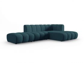 Coltar modular dreapta 5 locuri, Lupine, Micadoni Home, BL, fara cotiera, 294x175x70 cm, poliester chenille, turcoaz