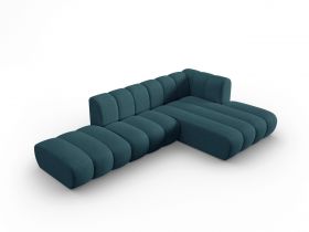 Coltar modular dreapta 5 locuri, Lupine, Micadoni Home, BL, fara cotiera, 294x175x70 cm, poliester chenille, turcoaz