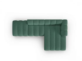 Coltar modular dreapta 5 locuri, Lupine, Micadoni Home, BL, fara cotiera, 294x175x70 cm, poliester chenille, verde