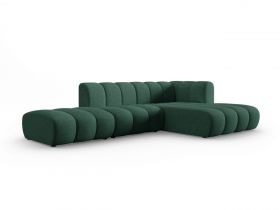 Coltar modular dreapta 5 locuri, Lupine, Micadoni Home, BL, fara cotiera, 294x175x70 cm, poliester chenille, verde