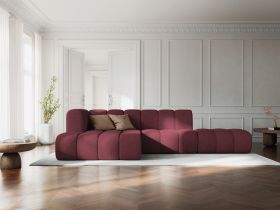 Coltar modular stanga 5 locuri, Lupine, Micadoni Home, BL, fara cotiera, 294x175x70 cm, poliester chenille, bordo