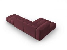 Coltar modular stanga 5 locuri, Lupine, Micadoni Home, BL, fara cotiera, 294x175x70 cm, poliester chenille, bordo