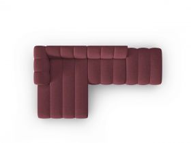 Coltar modular stanga 5 locuri, Lupine, Micadoni Home, BL, fara cotiera, 294x175x70 cm, poliester chenille, bordo