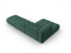 Coltar modular stanga 5 locuri, Lupine, Micadoni Home, BL, fara cotiera, 294x175x70 cm, poliester chenille, verde