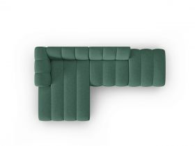 Coltar modular stanga 5 locuri, Lupine, Micadoni Home, BL, fara cotiera, 294x175x70 cm, poliester chenille, verde