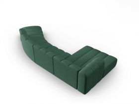 Coltar modular stanga 6 locuri, Lupine, Micadoni Home, BL, 425x175x70 cm, poliester chenille, verde