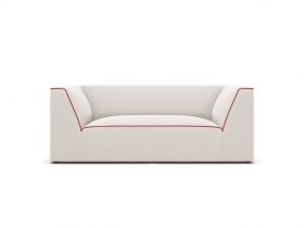 Canapea 2 locuri, Ruby, Micadoni Home, BL, 174x93x69 cm, tesatura chenille, bej/rosu