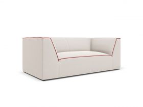 Canapea 2 locuri, Ruby, Micadoni Home, BL, 174x93x69 cm, tesatura chenille, bej/rosu