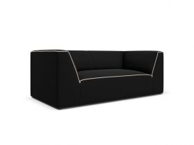 Canapea 2 locuri, Ruby, Micadoni Home, BL, 174x93x69 cm, tesatura chenille, negru/bej