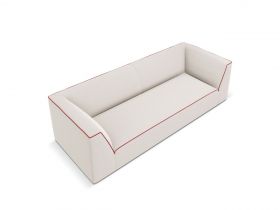 Canapea 3 locuri, Ruby, Micadoni Home, BL, 232x93x69 cm, tesatura chenille, bej/rosu