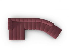 Coltar modular stanga 6 locuri, Lupine, Micadoni Home, BL, 425x175x70 cm, poliester chenille, bordo