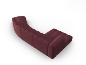 Coltar modular stanga 6 locuri, Lupine, Micadoni Home, BL, 425x175x70 cm, poliester chenille, bordo