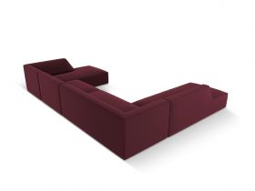 Coltar panoramic stanga 7 locuri, Ruby, Micadoni Home, BL, 366x273x69 cm, piele ecologica, bordo