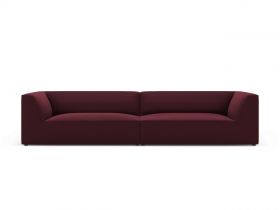 Canapea 4 locuri, Ruby, Micadoni Home, BL, 302x93x69 cm, piele ecologica, bordo