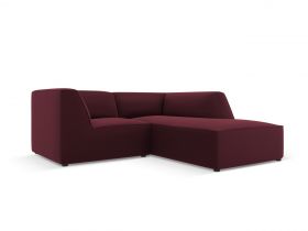 Coltar dreapta 3 locuri, Ruby, Micadoni Home, BL, 186x180x69 cm, piele ecologica, bordo