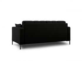 Canapea 2 locuri, Mamaia, Micadoni Home, BL, 152x92x75 cm, tesatura tip twill, negru