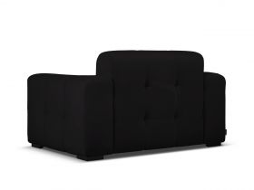 Canapea 2 locuri, Kendal, Micadoni Home, BL, 156x103x79 cm, catifea, negru