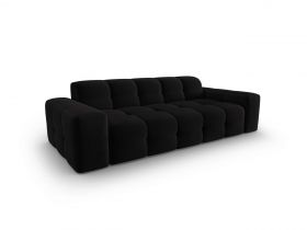 Canapea 3 locuri, Kendal, Micadoni Home, BL, 222x103x79 cm, catifea, negru