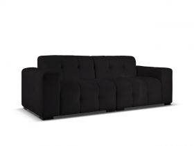 Canapea 4 locuri, Kendal, Micadoni Home, BL, 255x103x79 cm, catifea, negru