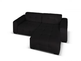 Coltar dreapta 4 locuri, Kendal, Micadoni Home, BL, 256x173x79 cm, catifea, negru