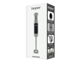 Blender vertical Beper, 600 W, 6.5x6.5x38.3 cm, ABS, inox, negru/argintiu