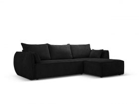 Coltar extensibil dreapta 4 locuri, Kaelle, Micadoni Home, BL, 252x165x87 cm, poliester chenille, negru