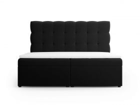 Pat continental cu tablie si lada depozitare, Mamaia, Micadoni Home, BL, 180x200 cm, catifea, negru