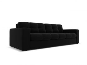 Canapea 3 locuri, Justin, Micadoni Home, BL, 202x90x72 cm, catifea, negru