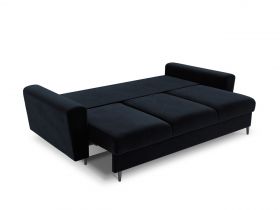 Canapea extensibila 3 locuri, Moghan, Micadoni Home, BL, 235x100x88 cm, catifea, albastru inchis