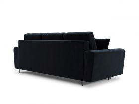 Canapea extensibila 3 locuri, Moghan, Micadoni Home, BL, 235x100x88 cm, catifea, albastru inchis