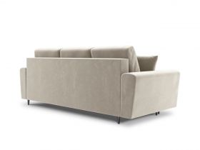 Canapea extensibila 3 locuri, Moghan, Micadoni Home, BL, 235x100x88 cm, catifea, bej deschis