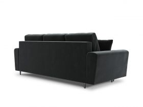 Canapea extensibila 3 locuri, Moghan, Micadoni Home, BL, 235x100x88 cm, catifea, gri inchis