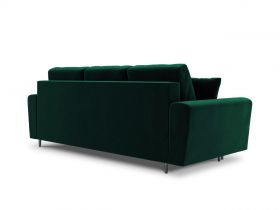 Canapea extensibila 3 locuri, Moghan, Micadoni Home, BL, 235x100x88 cm, catifea, verde bottle