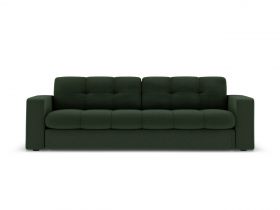 Canapea 3 locuri, Justin, Micadoni Home, BL, 202x90x72 cm, poliester, verde inchis