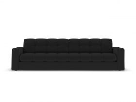 Canapea 4 locuri, Justin, Micadoni Home, BL, 227x90x72 cm, poliester, negru