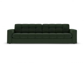 Canapea 4 locuri, Justin, Micadoni Home, BL, 227x90x72 cm, poliester, verde inchis