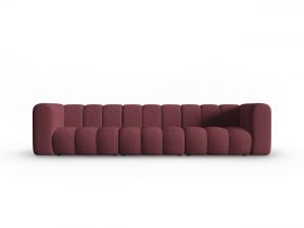 Canapea 5 locuri, Lupine, Micadoni Home, BL, 318x87x70 cm, poliester chenille, bordo