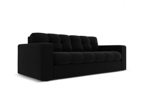 Canapea 2 locuri, Justin, Micadoni Home, BL, 162x90x72 cm, catifea, negru