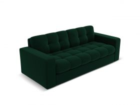 Canapea 2 locuri, Justin, Micadoni Home, BL, 162x90x72 cm, catifea, verde bottle