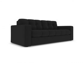 Canapea 2 locuri, Justin, Micadoni Home, BL, 162x90x72 cm, poliester, negru