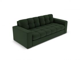 Canapea 2 locuri, Justin, Micadoni Home, BL, 162x90x72 cm, poliester, verde inchis