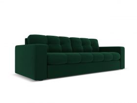 Canapea 3 locuri, Justin, Micadoni Home, BL, 202x90x72 cm, catifea, verde bottle