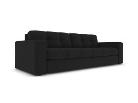 Canapea 3 locuri, Justin, Micadoni Home, BL, 202x90x72 cm, poliester, negru